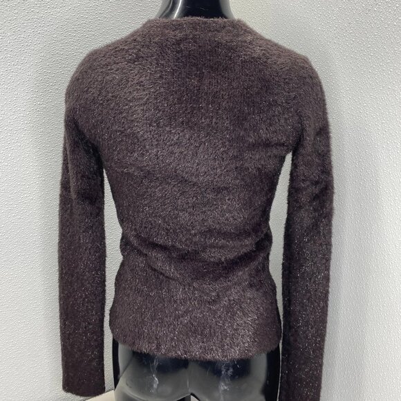 Vince Women's Metallic Eyelash Pullover Sweater Cherry Night Purple Size S - Picture 5 of 8